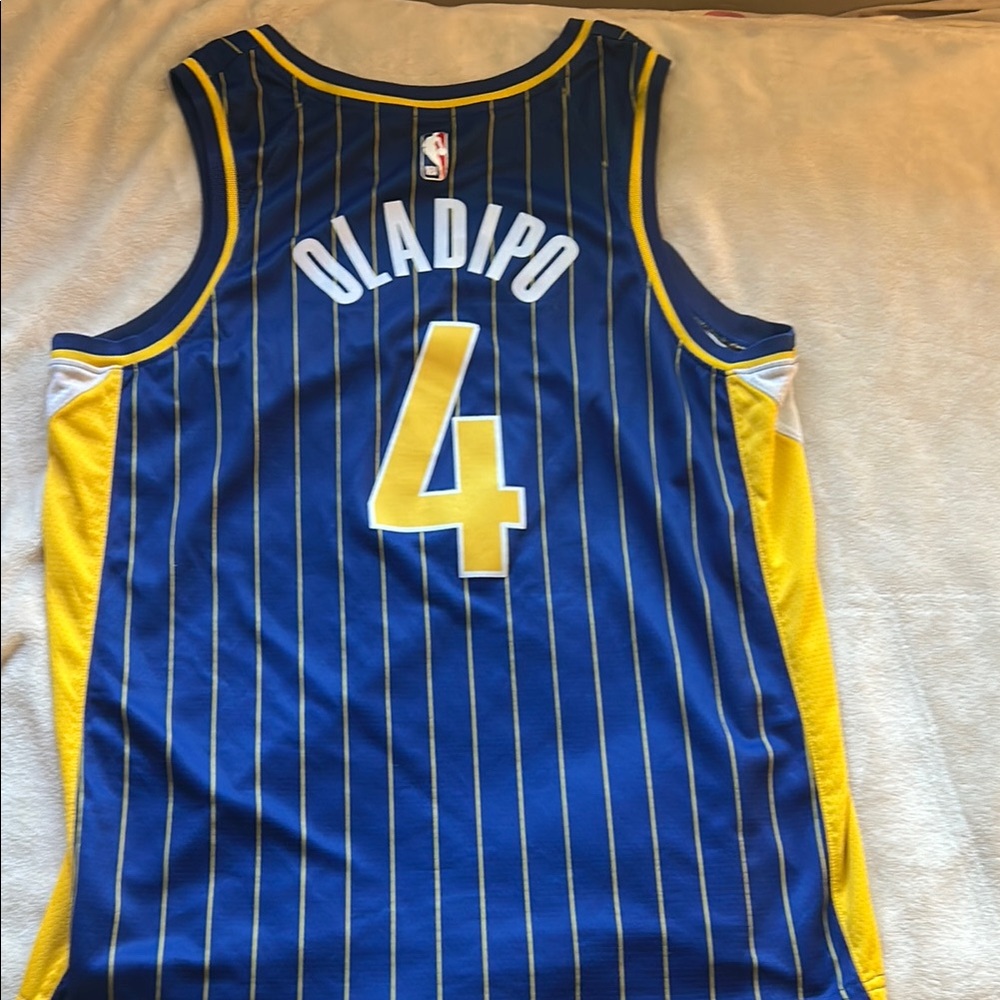 Nike Blue and Yellow Basketball Jersey